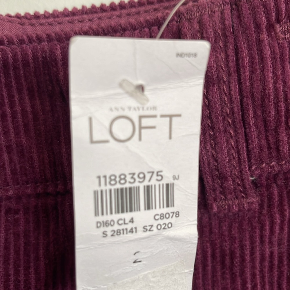 Ann Taylor Loft Purple Corduroy Back Zipper Retro Y2K Casual Feminine Mini Skirt - Picture 9 of 11